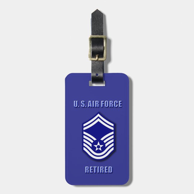 Senior Master Sergeant USAF Bagagebricka (Vertikal Framsida)