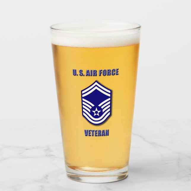 Senior Master Sergeant USAF Glass Cup Glaskopp (Framsida fylld)