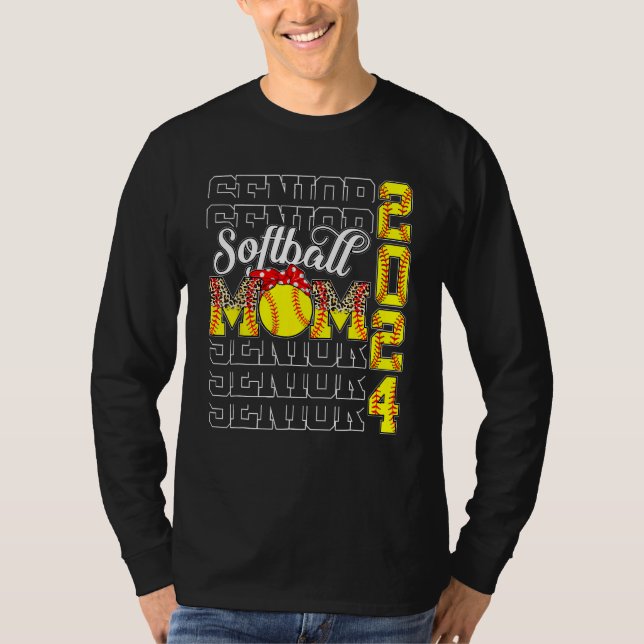 Senior Mom 2024 Softball Class Of 2024  Graduation T Shirt (Framsida)