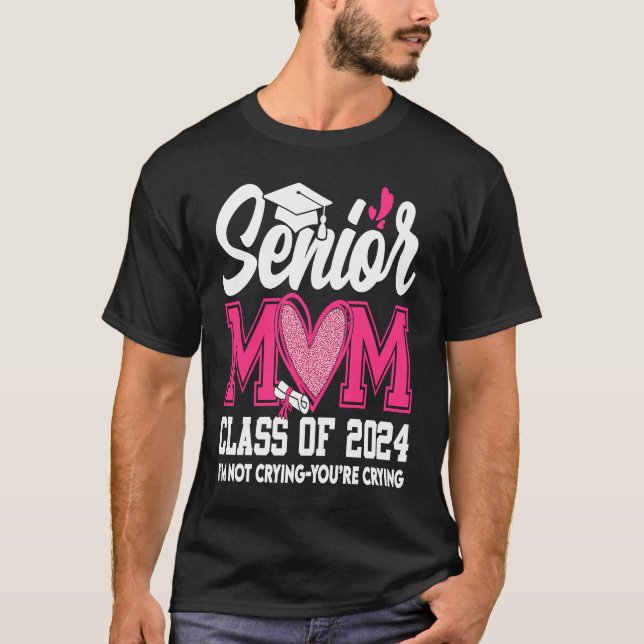 Senior Mom Class Of 2024 24 Graduate Heart Graduat T Shirt (Framsida)