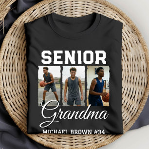 Senior Mormor Basketboll Foto Collage Anpassad T Shirt