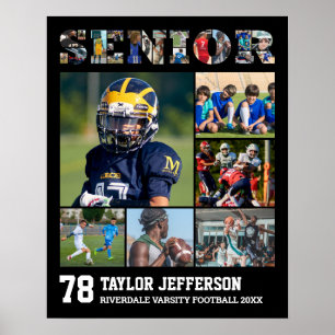 Senior Nght Sports Team Player Photo Collage Poster