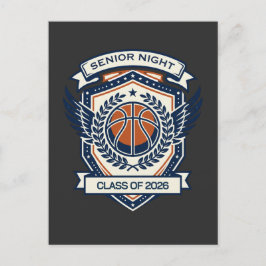 Senior Night Basketboll Klass 2026 Inbjudan Vykort