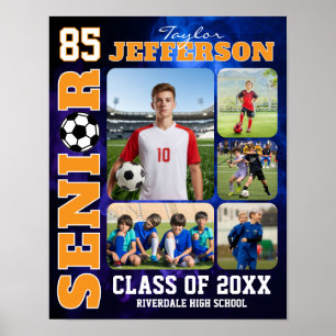Senior Night Fotbollsspelare Sport Foto Collage Poster