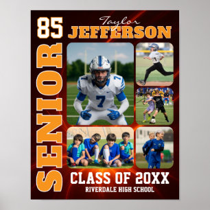 Senior Night Sportlag Anpassad Fotokollage Poster