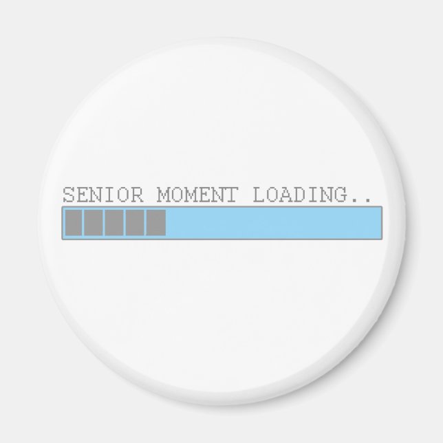 Senior-ögonblicket laddar lustigt pensionerade äld magnet (Framsidan)