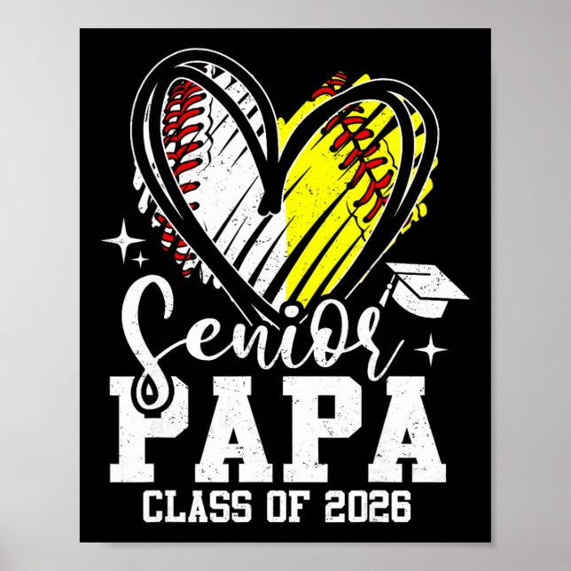 Senior Papa Cl Av 2026 Baseboll Softboll Examen Poster (Framsidan)