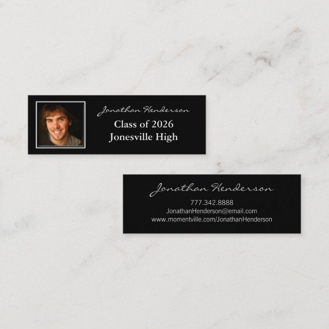 Senior Profile Card med dina foton Mini Visitkort (Fram/baksida)