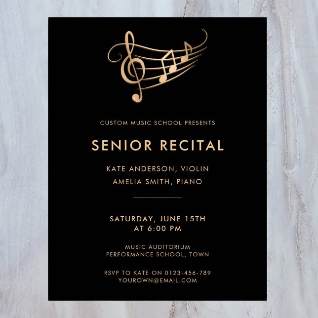 Senior Recital Musikkonsert Mall Affisch (Skapare uppladdad)