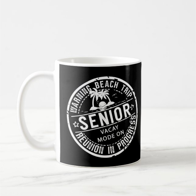 Senior Resa i Progress Handflatan Träd Beach 50:e  Kaffemugg (Vänster)