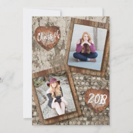 Senior Rustic Photo Studenten Inbjudningar