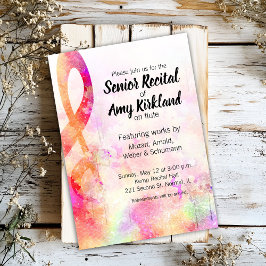 Senior Skäl Watercolor Treble Clef Inbjudningar