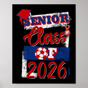 Senior Soccer-spelare på gymnasiet Cl Of 2026-exam Poster