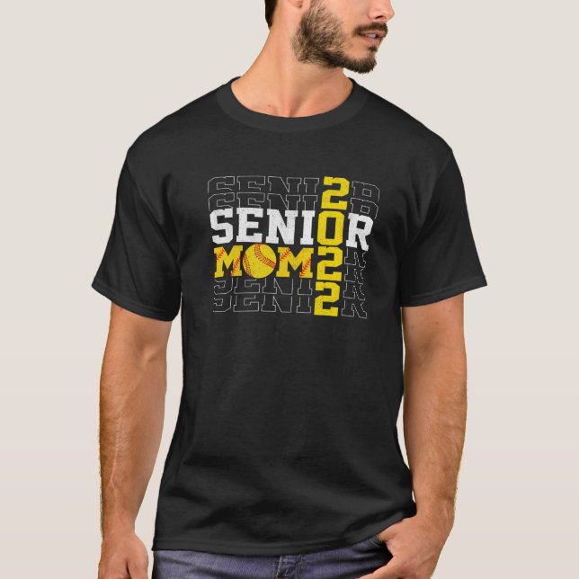 Senior Softball Mamma 2022 Senior Mamma High Schoo T Shirt (Framsida)