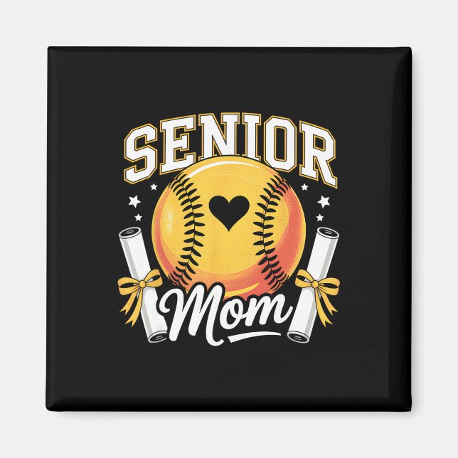 Senior Softball Mamma 2026 Examen Rolig Softball M Magnet (Framsidan)
