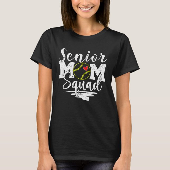 Senior Softball Mamma Squad Game Day Vibes Mor s T Shirt (Framsida)