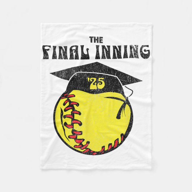 Senior Softll 2025 Den Sista Innings Distressed Gr Fleecefilt (Framsidan)