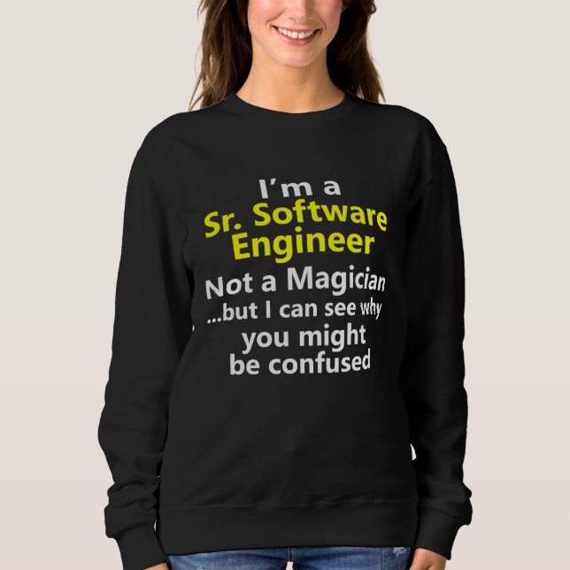 Senior Software Engineer Job Career Analyst Progra T Shirt (Framsida)