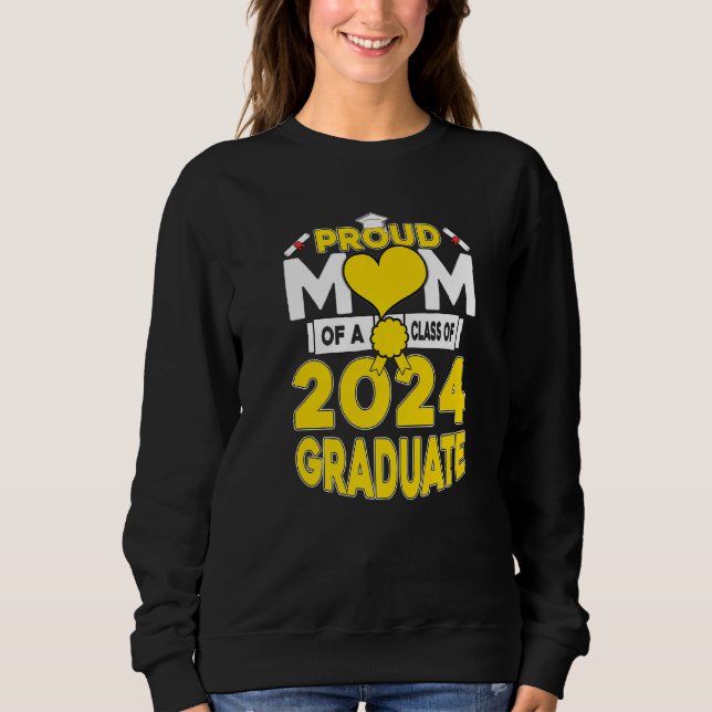 Senior stolt Mamma av klass 2024 Student & Gra T Shirt (Framsida)