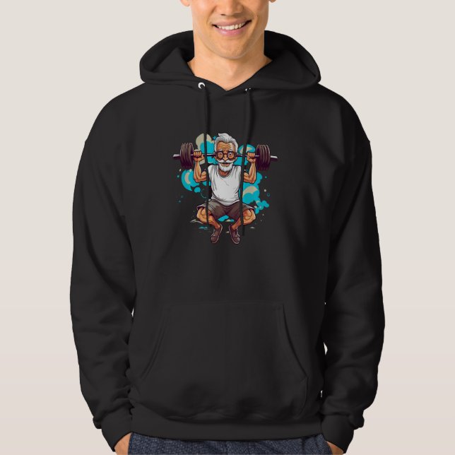 Senior Strength Age Defying Gym Warrior Hoodie (Framsida)