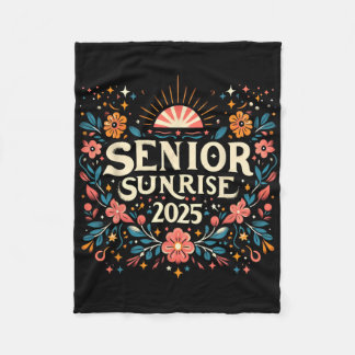 Senior Sunrise 2025 Högstadiet Vintage Vilda Blomm Fleecefilt