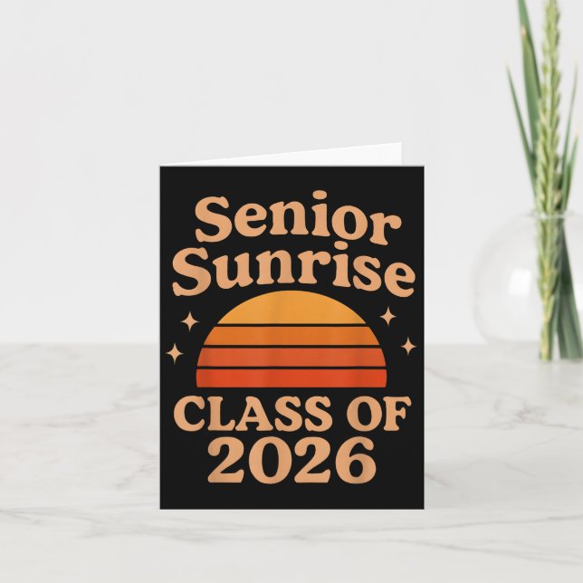 Senior Sunrise 2026 Gymnasium 12:e Tolfte Klass Kort (Framsida)