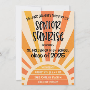 Senior Sunrise-gymnasieskola Senior Week-inbjudan Inbjudningar