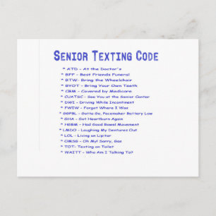 Senior Texting Code Vykort