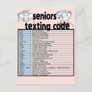 Senior Texting Code Vykort