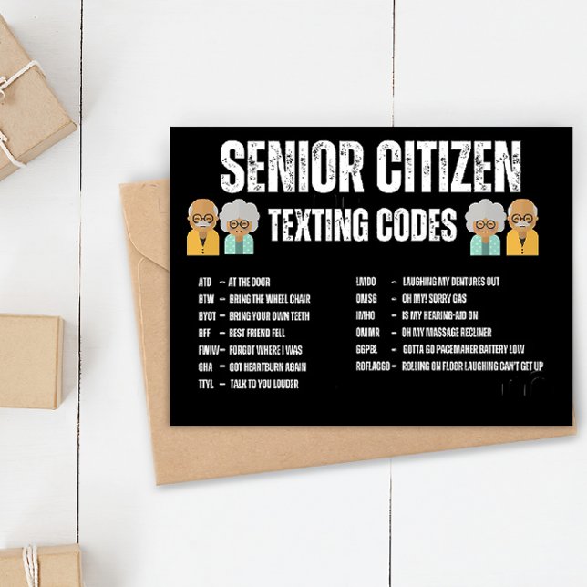 Senior Texting Kodkort Vykort (Skapare uppladdad)