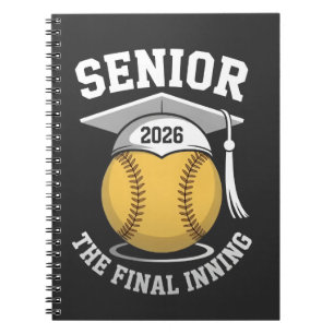 Senior The Final Inning 2026 Softball Studenten Anteckningsbok