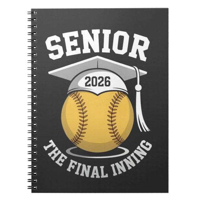 Senior The Final Inning 2026 Softball Studenten Anteckningsbok (Framsidan)