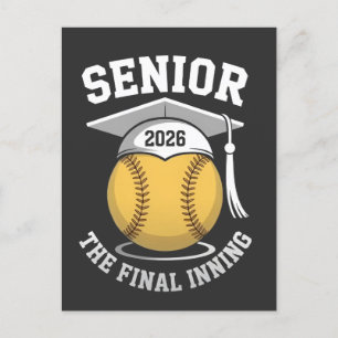 Senior The Final Inning 2026 Softball Studenten Inbjudan Vykort