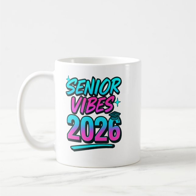 Senior Vibes 2026 Studenten Mugg - Roligt klass 20 (Vänster)