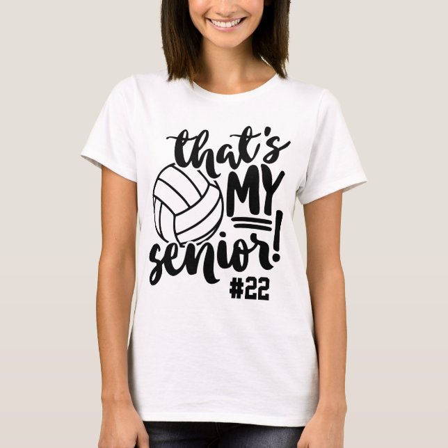 Senior Volleyball Mamma Jersey Number & Player Nam T Shirt (Framsida)