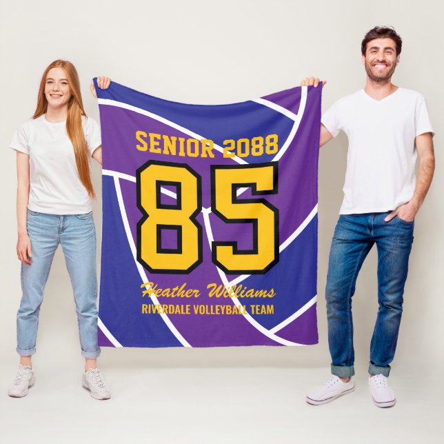 Senior Volleyball Team Custom Jersey Number Fleecefilt (På plats)