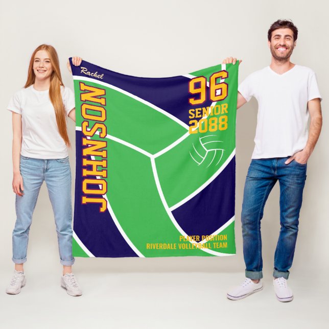 Senior Volleyboll Lag Klenod Anpassad Färg  Fleecefilt (På plats)