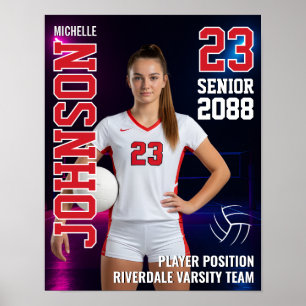 Senior Volleyboll Lagspelare Foto Present Sport Poster