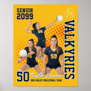 Senior volleybollspelare Anpassad bild Sport Poster
