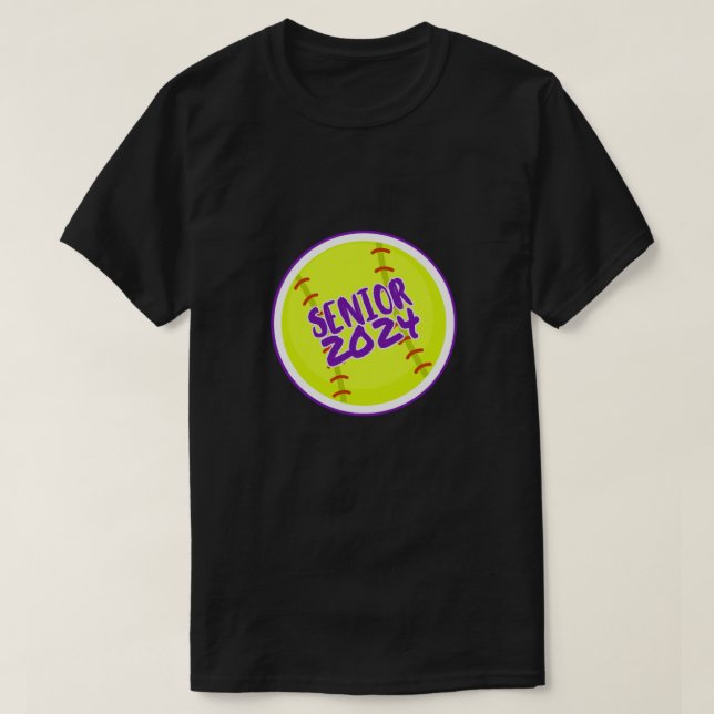 Senior Year 2024 on Gult Softball T Shirt (Design framsida)