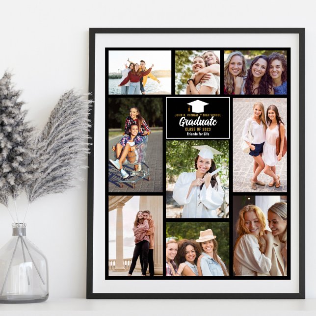 Senior Year Friends Photo Collage 2023 Studenten Poster (Skapare uppladdad)