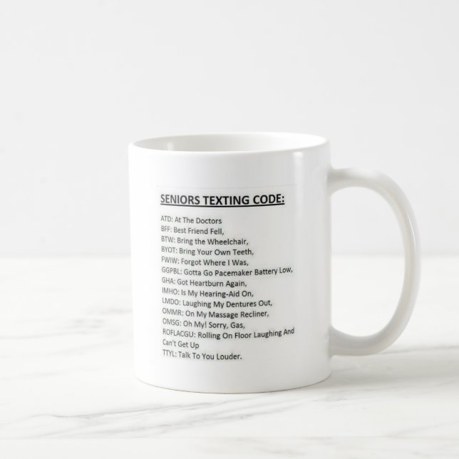 Seniorers textningskod kaffemugg (Höger)
