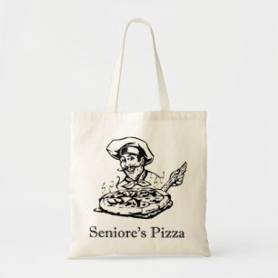 Seniores Pizza B/W hänger lös Tygkasse