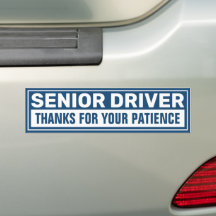 Seniorförare Tack för din tålamod Vit Blå