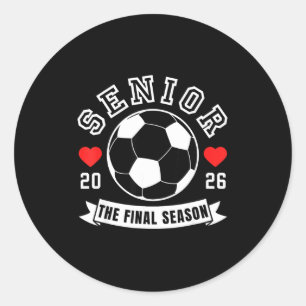 Seniorfotboll 2026 den sista säsongens personal fö runt klistermärke