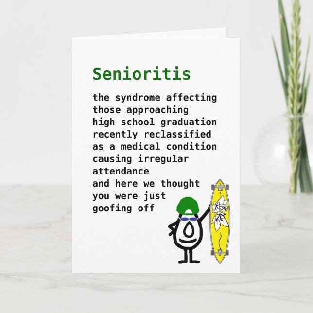 Senioritis Kort (Framsida)