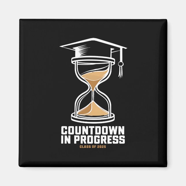 Seniorklass 2025 Nedräkning till examen Present Magnet (Framsidan)