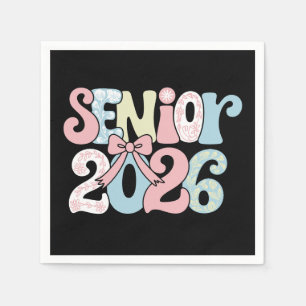 Seniorklass 2026 Blommig Båge Examen 26 Studerande Pappersservett