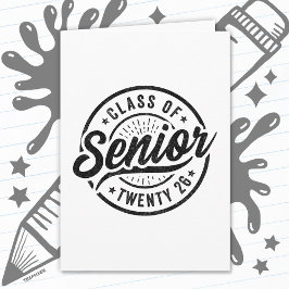 Seniorklass 2026 Cool Vintage-märke Examen Kort