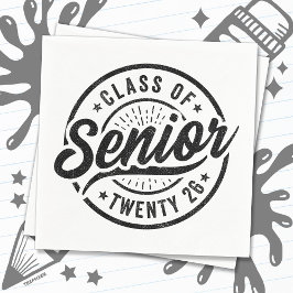 Seniorklass 2026 Cool Vintage-märke Examen Pappersservett